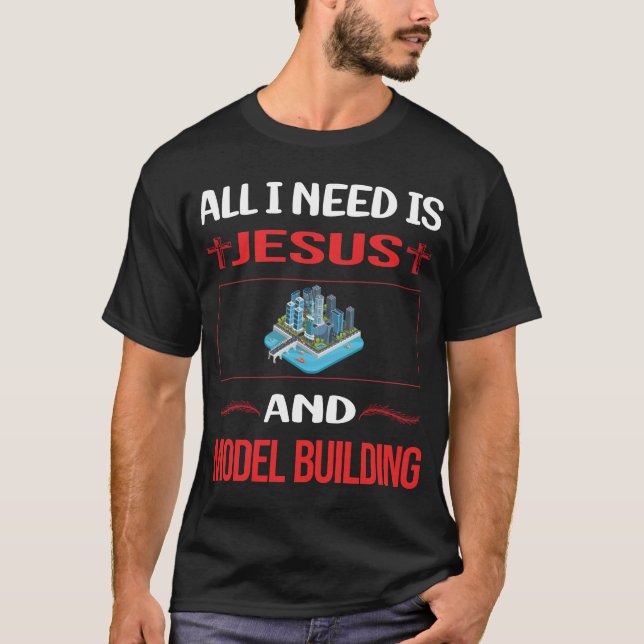 Funny Jesus Model Building T-Shirt (Front)