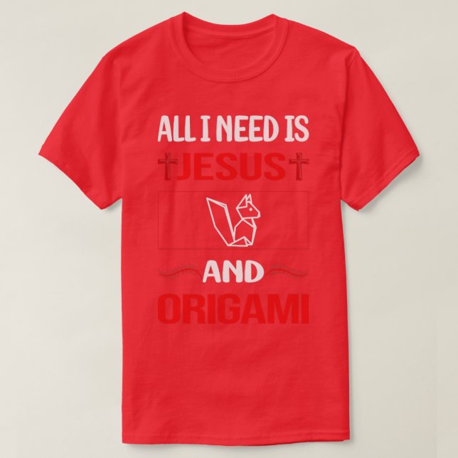 Funny Jesus Origami  T-Shirt (Design Front)