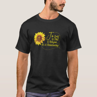 Funny Jesus Religion Relationship Sunflower Christ T-Shirt