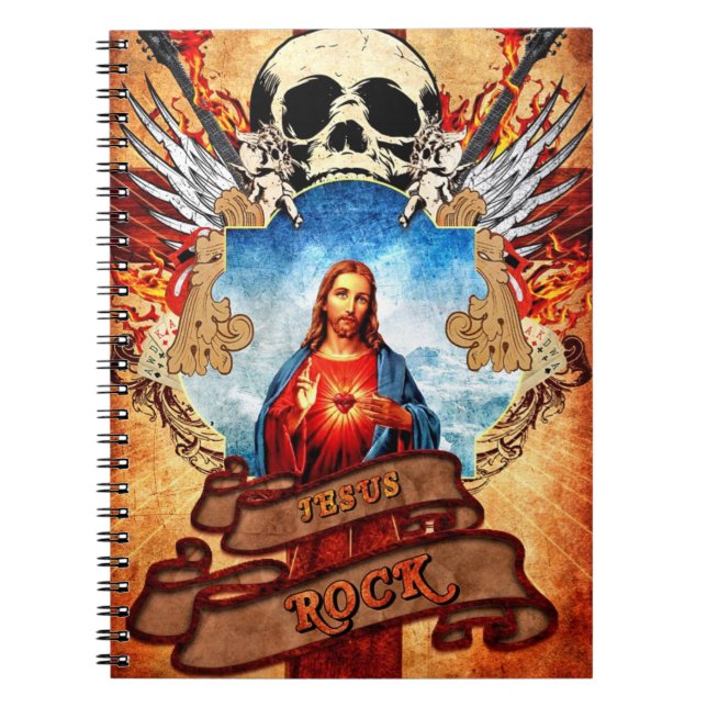 Funny Jesus rock Notebook (Front)