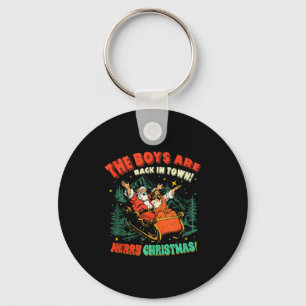 Funny Jesus Santa The Boys Are Back In Town Merry  Key Ring