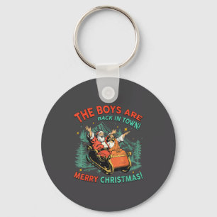 Funny Jesus Santa The Boys Are Back In Town Merry  Key Ring