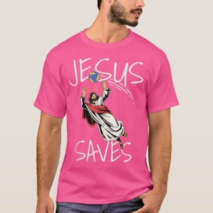 Funny Jesus Saves Volleyball Volleyball Team T-Shirt