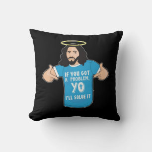 Funny Jesus Shirt Christian Meme Yo I'll Solve It Cushion