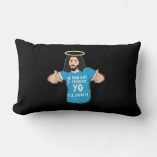 Funny Jesus Shirt Christian Meme Yo I'll Solve It Lumbar Cushion