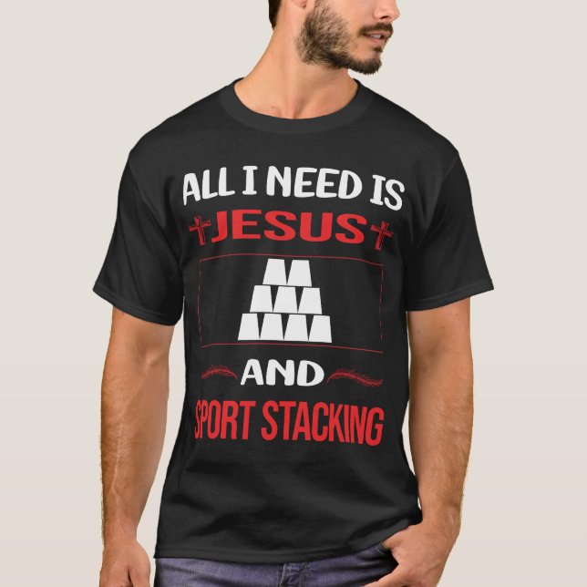 Funny Jesus Sport Stacking Cup Stacking Speed Stac T-Shirt (Front)