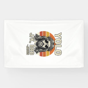 Funny Jesus Vintage Sunset Engraving Quote Design_ Banner