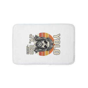 Funny Jesus Vintage Sunset Engraving Quote Design_ Bath Mat