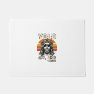 Funny Jesus Vintage Sunset Engraving Quote Design_ Doormat