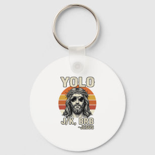 Funny Jesus Vintage Sunset Engraving Quote Design_ Key Ring