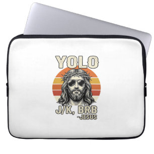 Funny Jesus Vintage Sunset Engraving Quote Design_ Laptop Sleeve