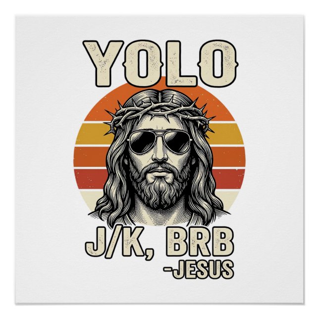 Funny Jesus Vintage Sunset Engraving Quote Design_ Poster (Front)