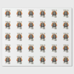 Funny Jesus Vintage Sunset Engraving Quote Design_ Wrapping Paper