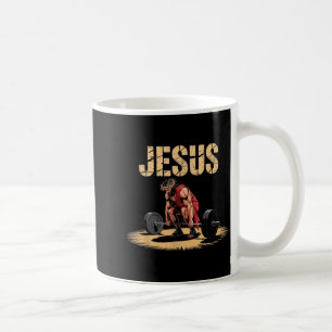 Funny Jesus Weightlifting Christian Gym Humor Coffee Mug