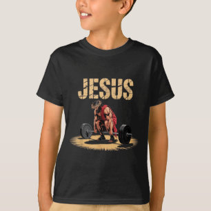 Funny Jesus Weightlifting Christian Gym Humor  T-Shirt