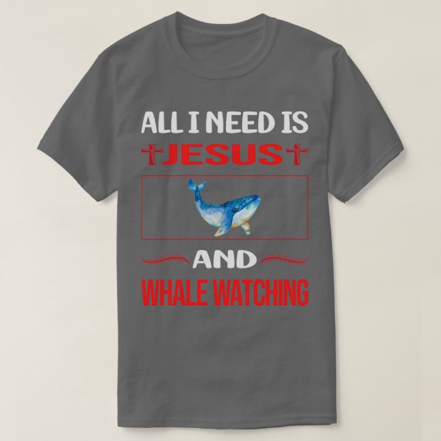 Funny Jesus Whale Watching T-Shirt (Design Front)