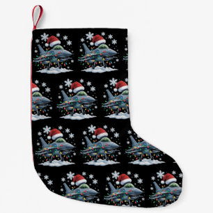 Funny Jet Fighter Military Christmas Holiday Xmas Small Christmas Stocking