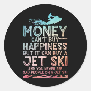 Funny Jet Ski Art For Men Women Kids Water Sport J Classic Round Sticker