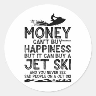 Funny Jet Ski Gift For Water Sport Lover Ski Rider Classic Round Sticker