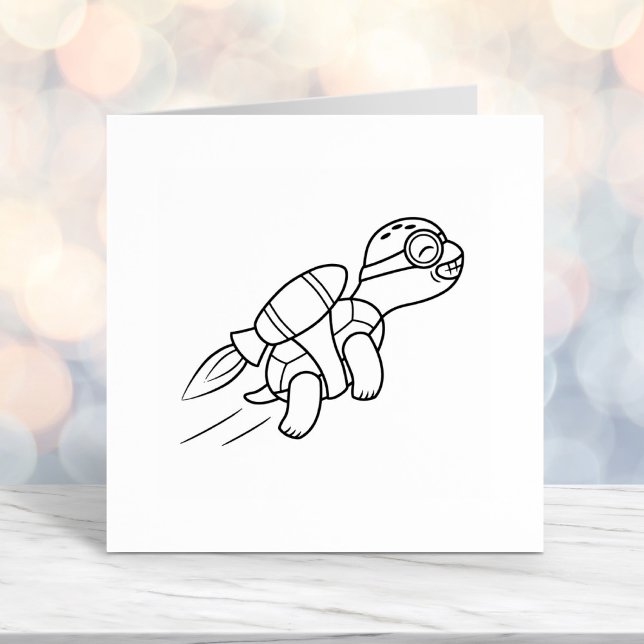 Funny Jetpack Turtle Self-inking Stamp (Creator Uploaded)