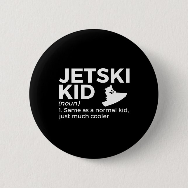 Funny Jetski Kid Definition Jet Skiing  6 Cm Round Badge (Front)