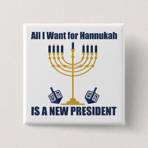 Funny Jewish Anti Trump Political Hanukkah 15 Cm Square Badge