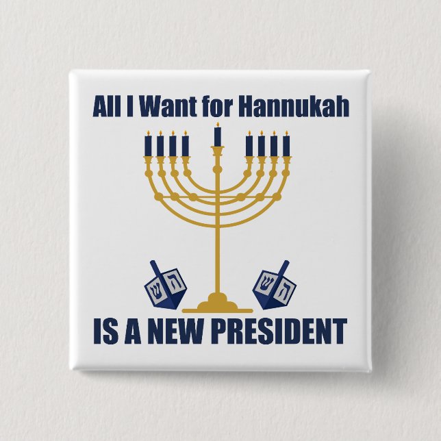 Funny Jewish Anti Trump Political Hanukkah 15 Cm Square Badge (Front)