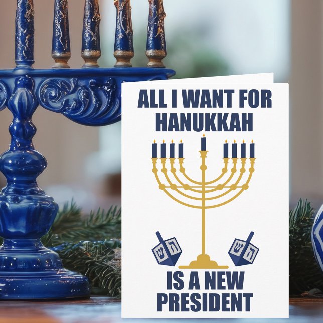 Funny Jewish Anti Trump Political Hanukkah Holiday Card (Creator Uploaded)