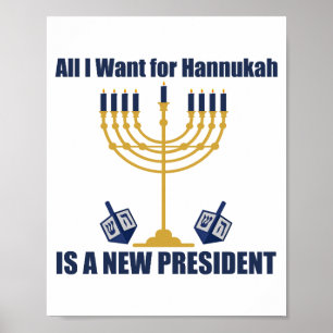 Funny Jewish Anti Trump Political Hanukkah Poster