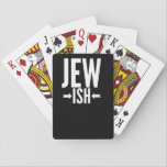 Funny Jewish Gift for Bat/Bar Mitzvah or Hanukkah Playing Cards<br><div class="desc">This Jewish gift is funny for anyone who is only a little Jewish or maybe just half Jewish. They can use this around Hanukkah or Christmas as a funny joke while everyone else has an ugly Christmas sweater. This funny Jewish gift says Jew Ish with arrows pointing to the ish,...</div>