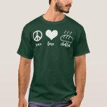 Funny Jewish Holiday Peace Love Challah Happy Hanu T-Shirt<br><div class="desc">Funny Jewish Holiday Peace Love Challah Happy Hanukkah  .</div>