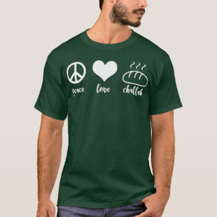 Funny Jewish Holiday Peace Love Challah Happy Hanu T-Shirt