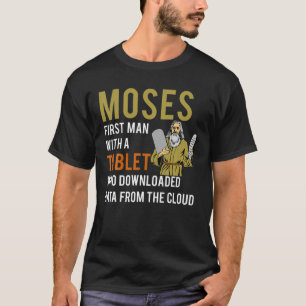Funny Jewish Passover Moses Tablet Data Cloud Comp T-Shirt