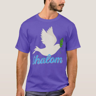 Funny Jewish Tshirt Shalom Peace White Dove Cute