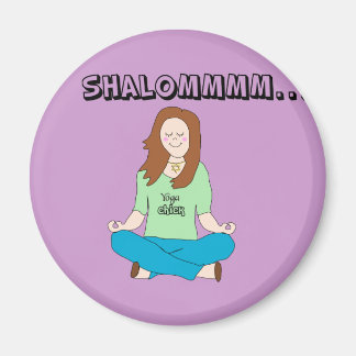 Funny Jewish Yoga Chick Shalommm Magnet