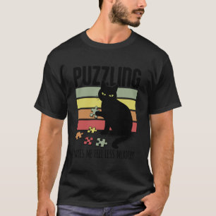Funny Jigsaw Puzzle Cat Puzzle Lover T-Shirt