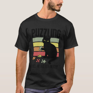 Funny Jigsaw Puzzle Cat Puzzle Lover T-Shirt