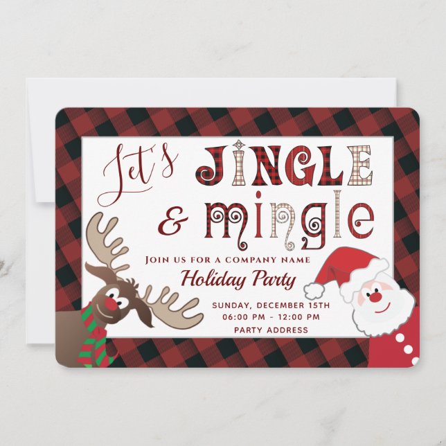 Funny Jingle & mingle holiday party  Invitation (Front)