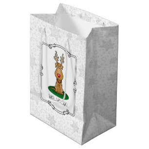 Funny Jingle This Red Nose Reindeer Dog Cute Medium Gift Bag