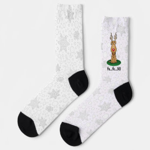 Funny Jingle This Red Nose Reindeer Dog Cute Socks