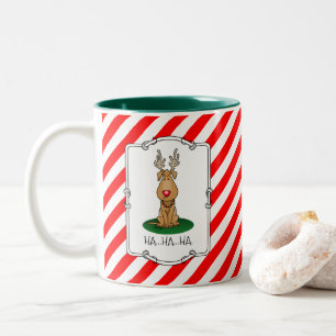 Funny Jingle This Red Nose Reindeer Dog Cute Two-Tone Coffee Mug