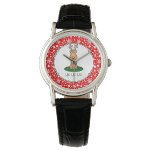 Funny Jingle This Red Nose Reindeer Dog Cute Watch