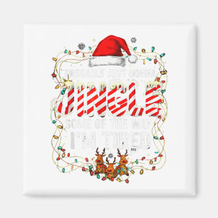 Funny Jingle Tired Christmas Light Reindeer Holida Magnet