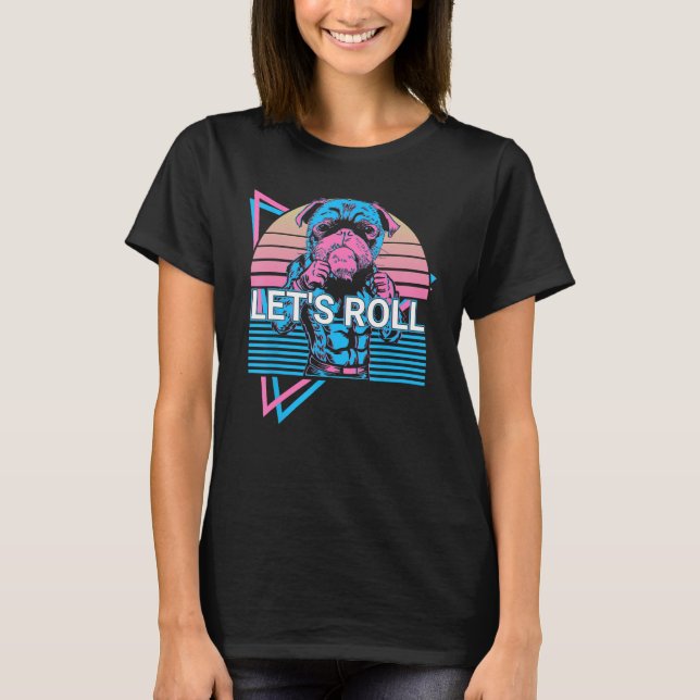 Funny Jiu Jitsu BJJ Retro Let's Roll T-Shirt (Front)
