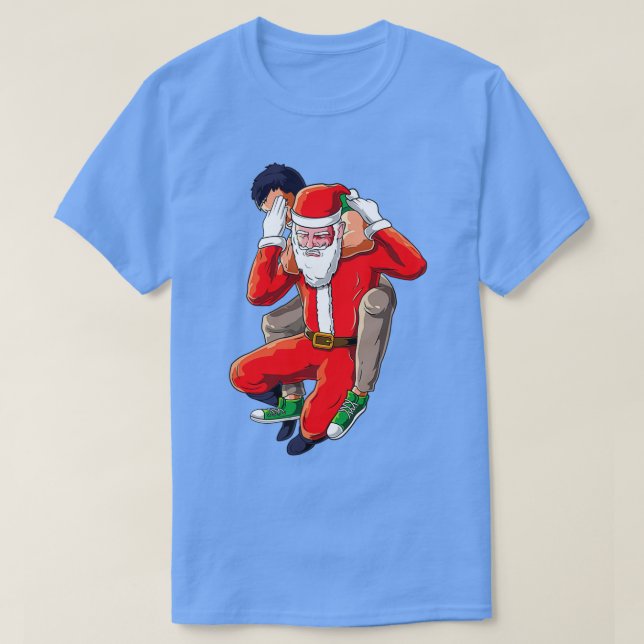 Funny Jiu Jitsu Christmas MMA Christmas Bjj Christ T-Shirt (Design Front)