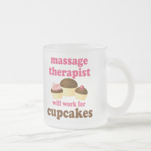 Funny Job Chocolate Massage Therapist Frosted Glass Coffee Mug