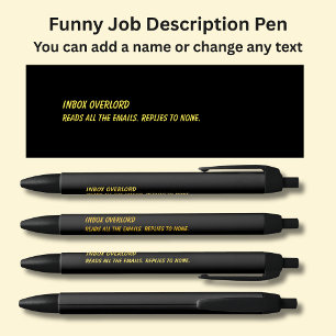 Funny Job Title - Inbox Overlord Black Ink Pen