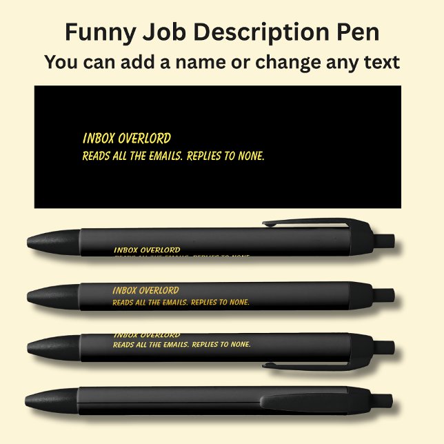 Funny Job Title - Inbox Overlord Black Ink Pen (Creator Uploaded)