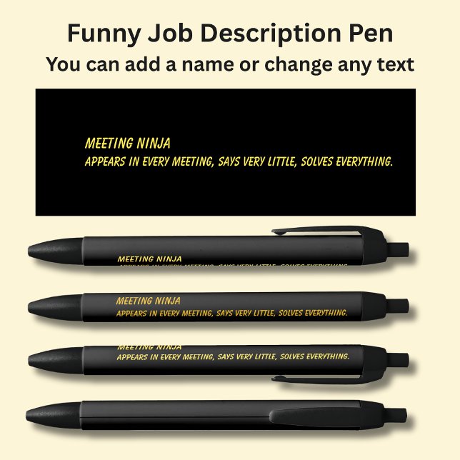 Funny Job Title - Meeting Ninja Black Ink Pen (Creator Uploaded)