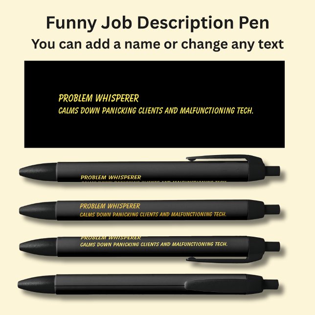 Funny Job Title - Problem Whisperer Black Ink Pen (Creator Uploaded)